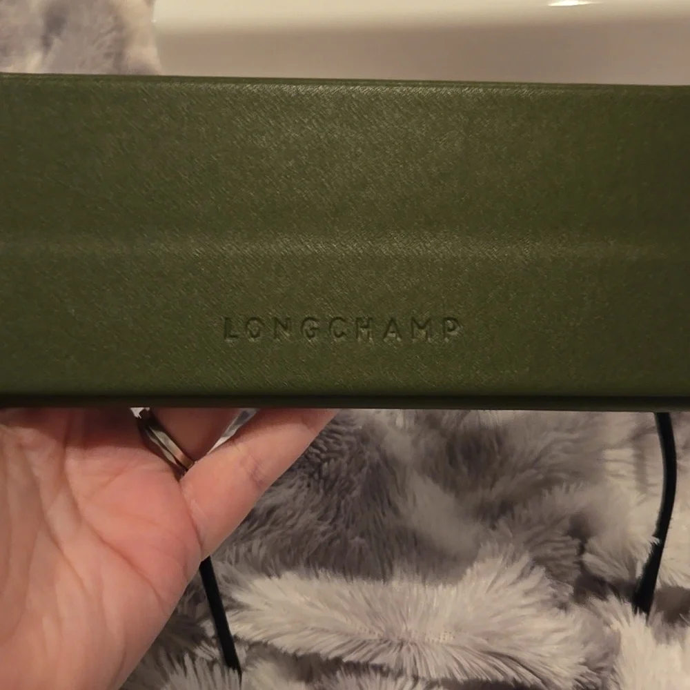 Longchamp Paris Black and Gold Cat Eye Sunglasses Brand New In Case